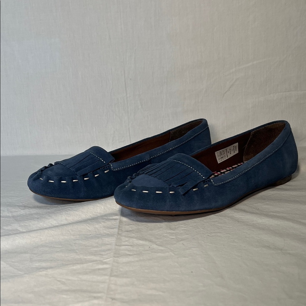 Lands' End Women's Navy Suede Loafers size 7H (7.5)